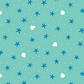 Seaside Starfish Confetti Blue