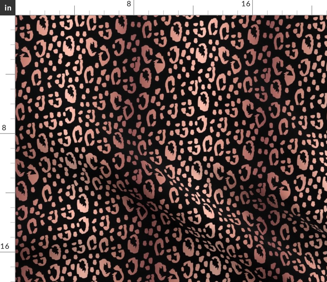 animal print fabric - rosegold fabric, rosegold cheetah print, leopard print, rosegold black