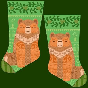 Mini woodland bear stocking