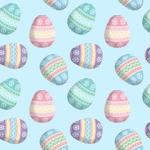 easter eggs on blue 