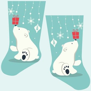 Mini polar bear stocking