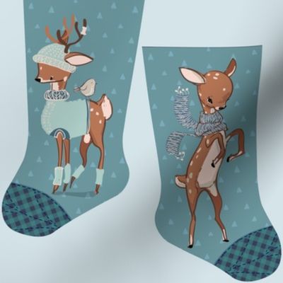 Mini cozy deer stocking