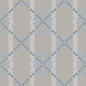 Lattice of Blue with Gray and White