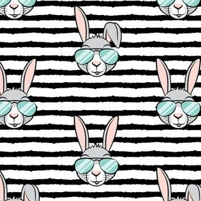 easter bunny with sunnies - black stripes - bunnies LAD19