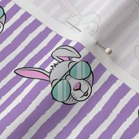 easter bunny with sunnies - purple stripes - bunnies LAD19