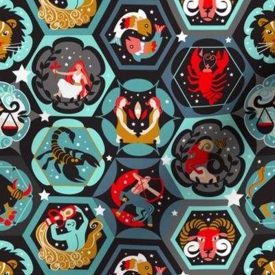 Hexagon zodiacs | small