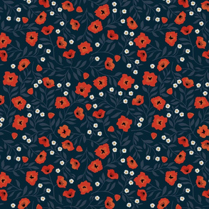 Nouveau Poppy Garden { 12"x12"pattern square }