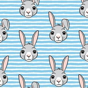 easter bunny - blue stripes - bunnies LAD19