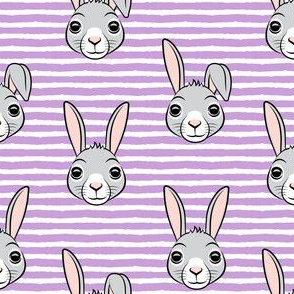 easter bunny - purple stripes - bunnies LAD19