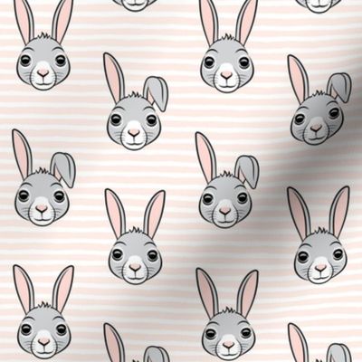 easter bunny - light pink stripes - bunnies LAD19