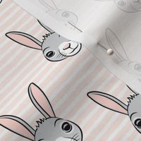 easter bunny - light pink stripes - bunnies LAD19