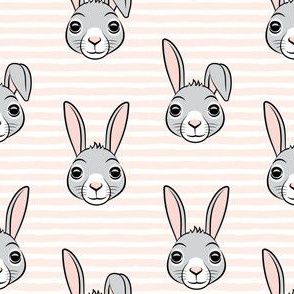 easter bunny - light pink stripes - bunnies LAD19