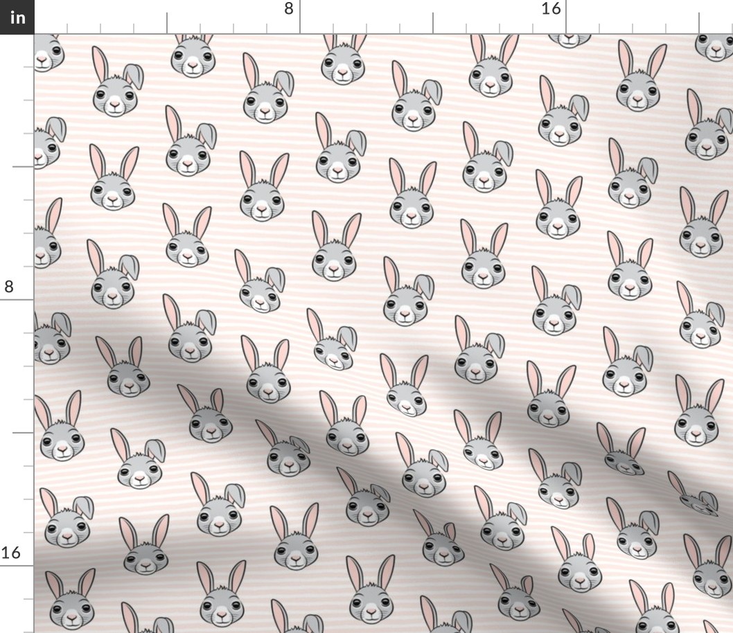 easter bunny - light pink stripes - bunnies LAD19