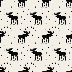 Moose Rows - Black on Cream background