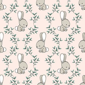 cute bunnies - pale pink - easter spring - LAD19