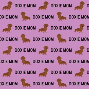 doxie mom fabric - dog fabric, dog mom fabric, dog mama fabric, dachshund mom, dachshund mom fabric -  purple