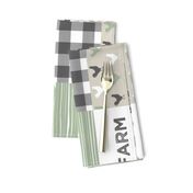 Farm Life Wholecloth - Farm themed patchwork fabric - cows, pigs, roosters - sage and tan LAD19 (90)