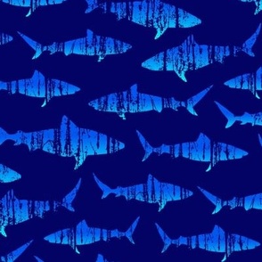 grunge tiger sharks - dark blue