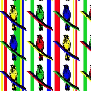 Birds on Branches - Mondrian