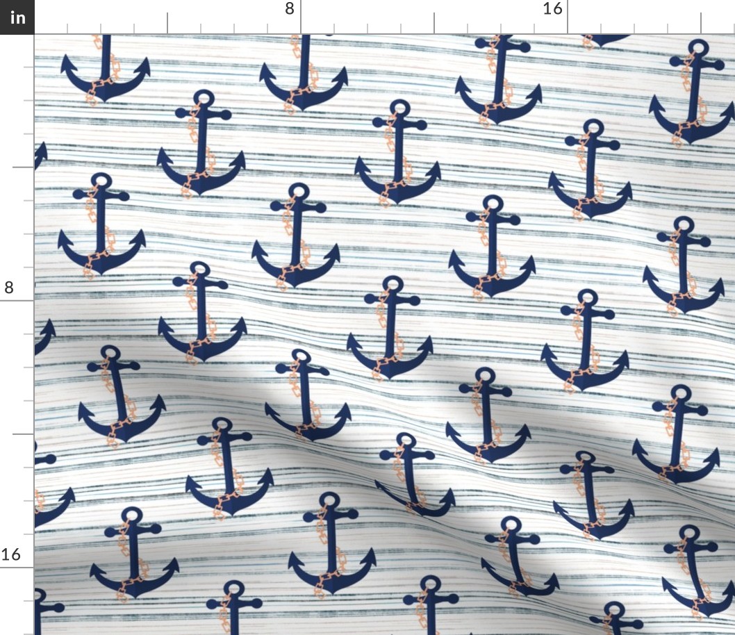 Marine pattern. Anchors.