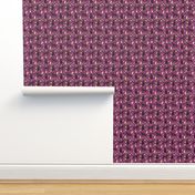 doberman wine dog fabric - wine fabric, rose fabric, doberman fabric, doberman dogs, -  purple