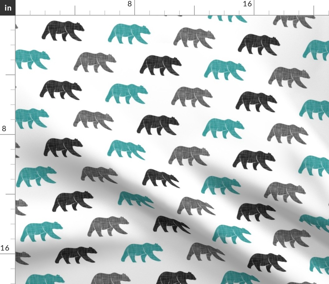 multi bears - dark teal, black, grey C19BS