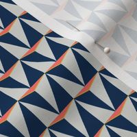 Navy Blue, Gray and Living Coral Geometric Triangles