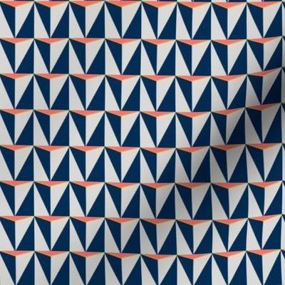 Navy Blue, Gray and Living Coral Geometric Triangles