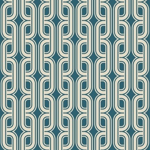 Vintage tangled geometrics lagoon teal