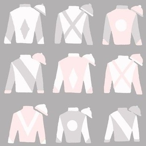 Grey & pink  pastel jockey silks colorway