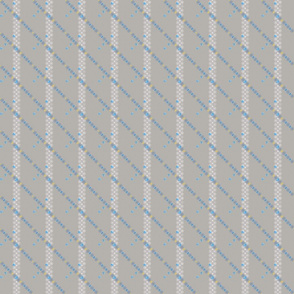 Stripe of Soft White with Blue and Gray