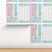 2012 calendar with watercolor flowers
