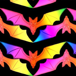 Pastel Rainbow Bat Stripe