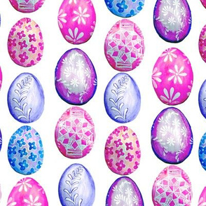 Pysanky Easter Eggs in watercolor