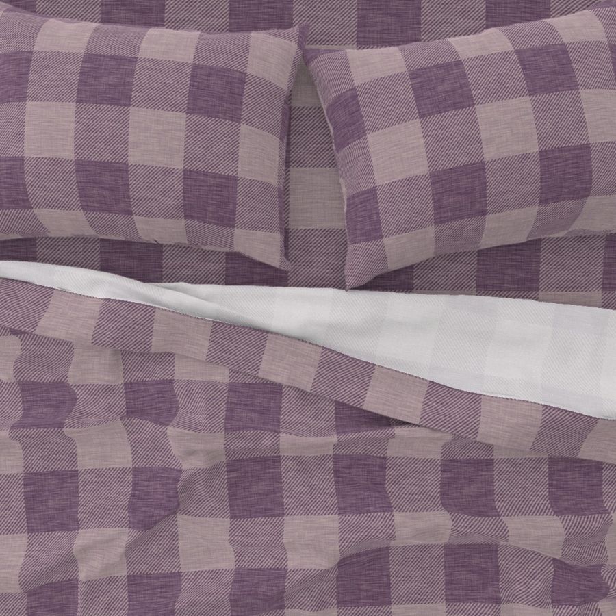 4” Textured Buffalo Plaid - Mauve