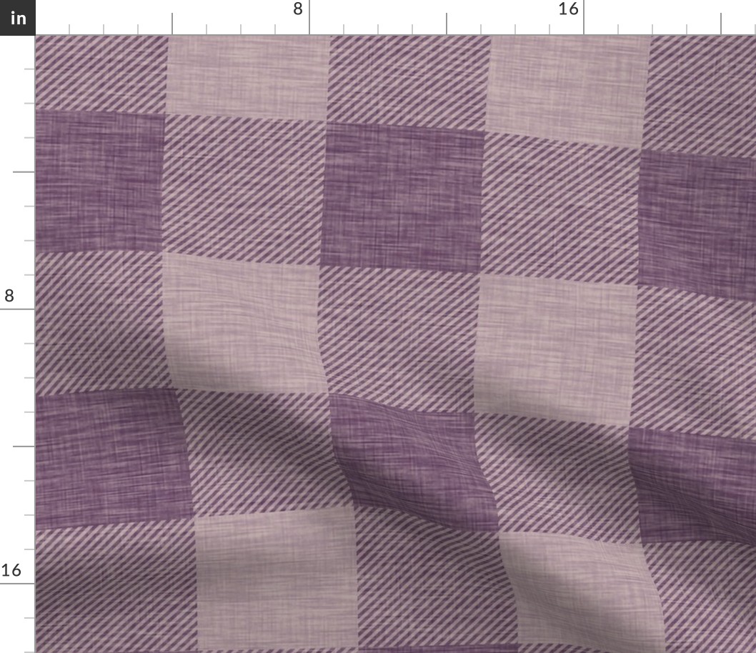 4” Textured Buffalo Plaid - Mauve