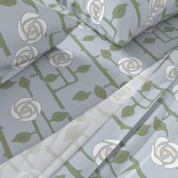 Rose Trellis- Light Blue 