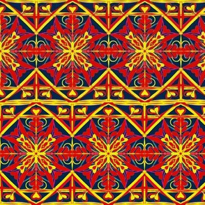 Sun-Scorched Zig Zag Border Tiles on Indigo