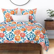 Bohemian Living Coral 2019 Color of the Year Florals - LARGE scale 