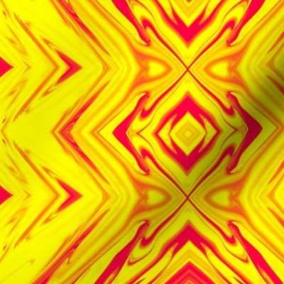 GP2 - XL -  Geometric Pillars of Fire - Yellow - Red