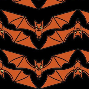 Orange Bats on Black Stripe