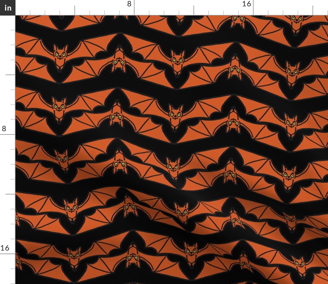 Orange Bats on Black Stripe