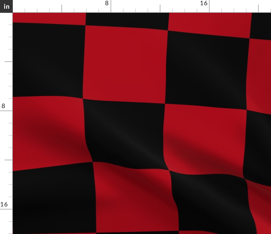 Six Inch Dark Red and Black Checkerboard Squares