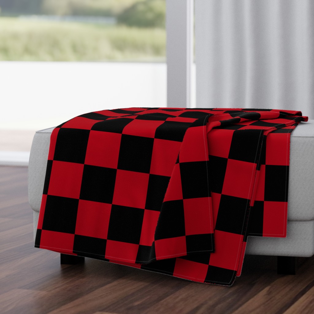 Four Inch Dark Red and Black Checkerboard Squares