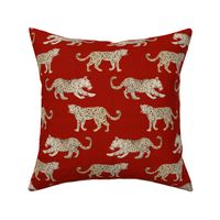 Leopard Parade linen red