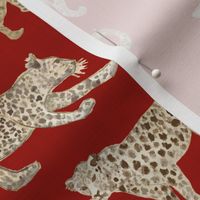 Leopard Parade linen red