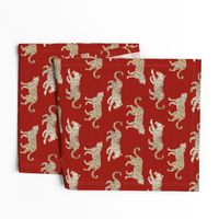 Leopard Parade linen red