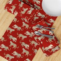 Leopard Parade linen red