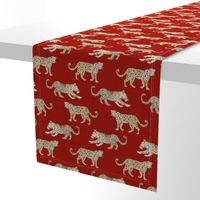 Leopard Parade linen red