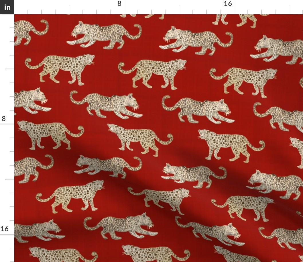 Leopard Parade linen red